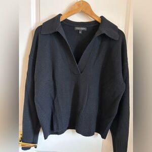 Banana Republic Cashmere Polo Sweater, Black,  Large